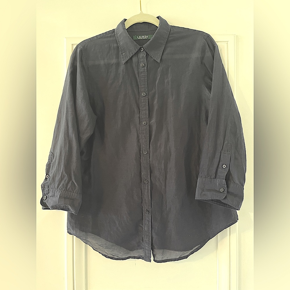 Ralph Lauren Silk Blended 3/4 Sleeve Button Down 💙💙💙